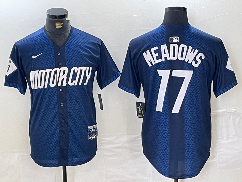 Men's Parker Meadows Detroit Tigers Navy 2024 City Connect Jersey