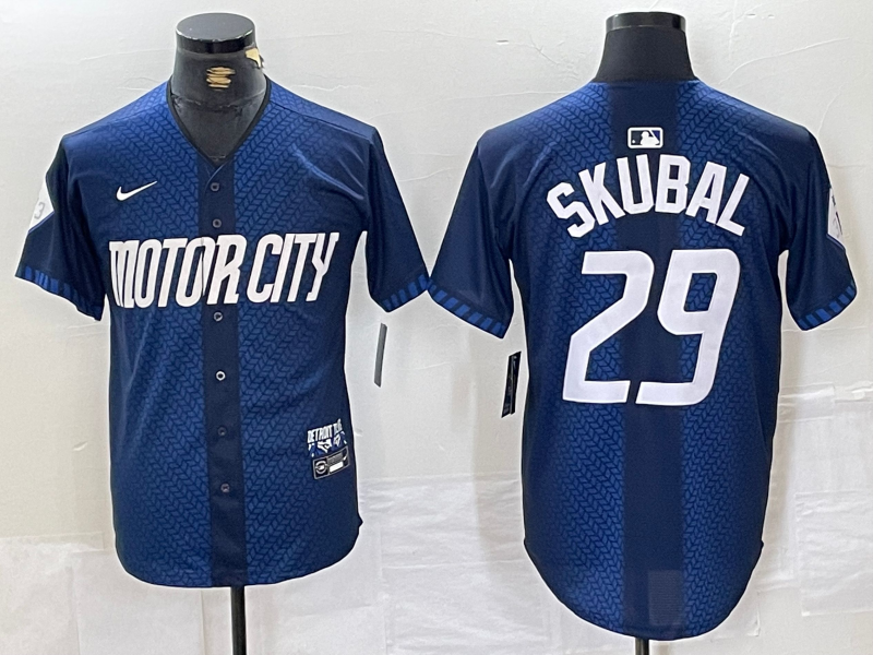 Men's Tarik Skubal Detroit Tigers Navy 2024 City Connect Jersey