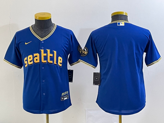 Youth's Seattle Mariners Royal 2023 City Connect Replica Player Custom Jersey