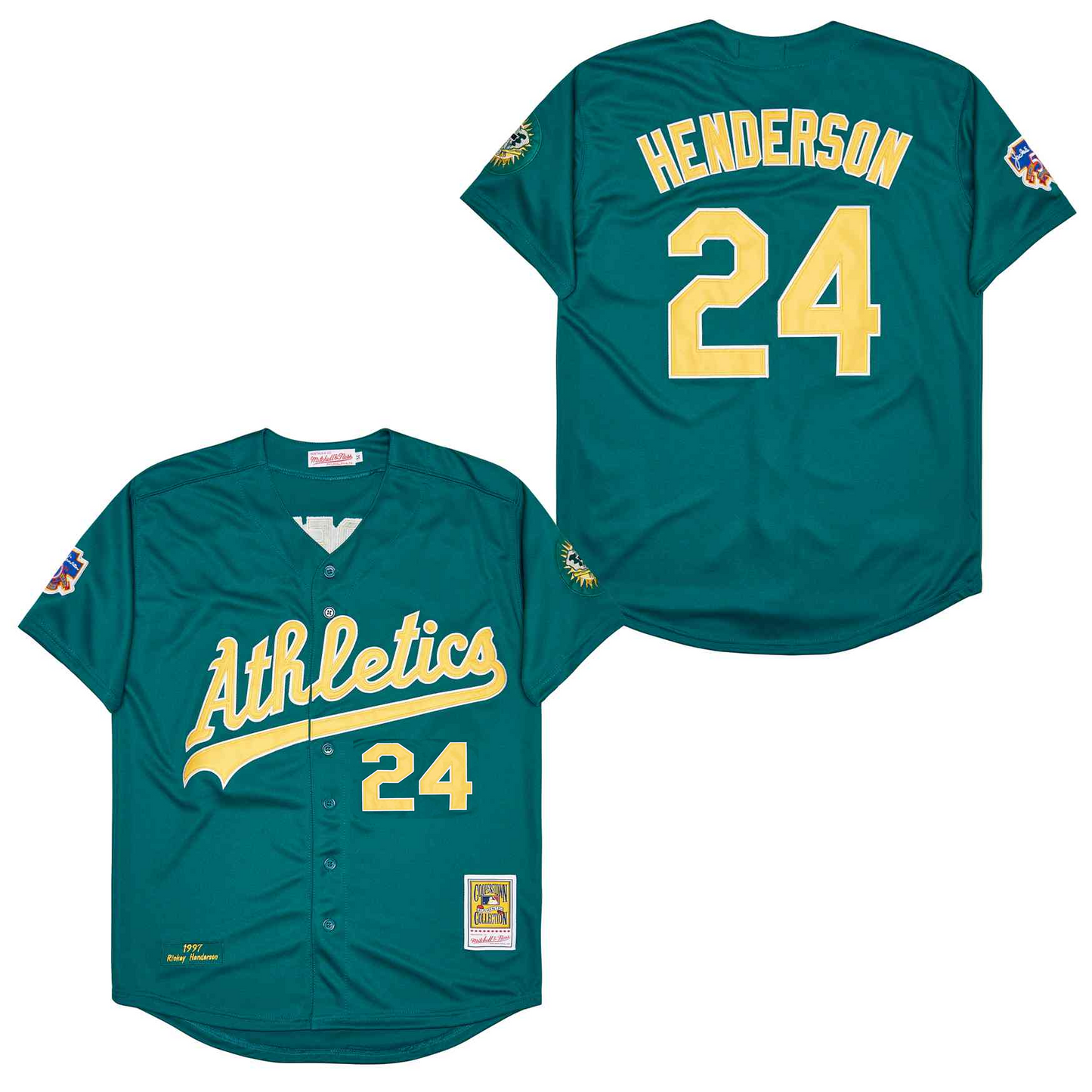 Men's  Oakland Athletics Rickey Henderson Player Green Jersey