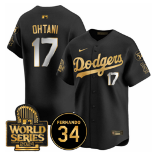 Men's Shohei Ohtani Los Angeles Dodgers 2024 World Series Champions Black/Gold Jersey