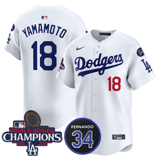 Yoshinobu Yamamoto Los Angeles Dodgers 2024 World Series Champions Limited Jersey