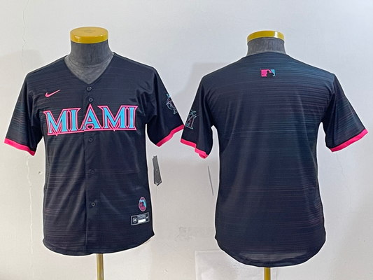 Youth Miami Marlins Black 2025 City Connect Jersey