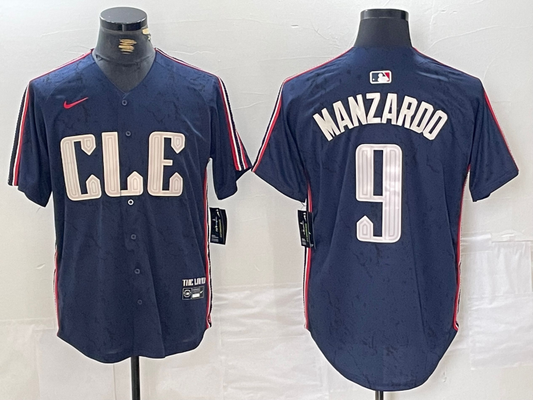 Men's Cleveland Guardians Kyle Manzardo Navy 2024 City Connect Jersey