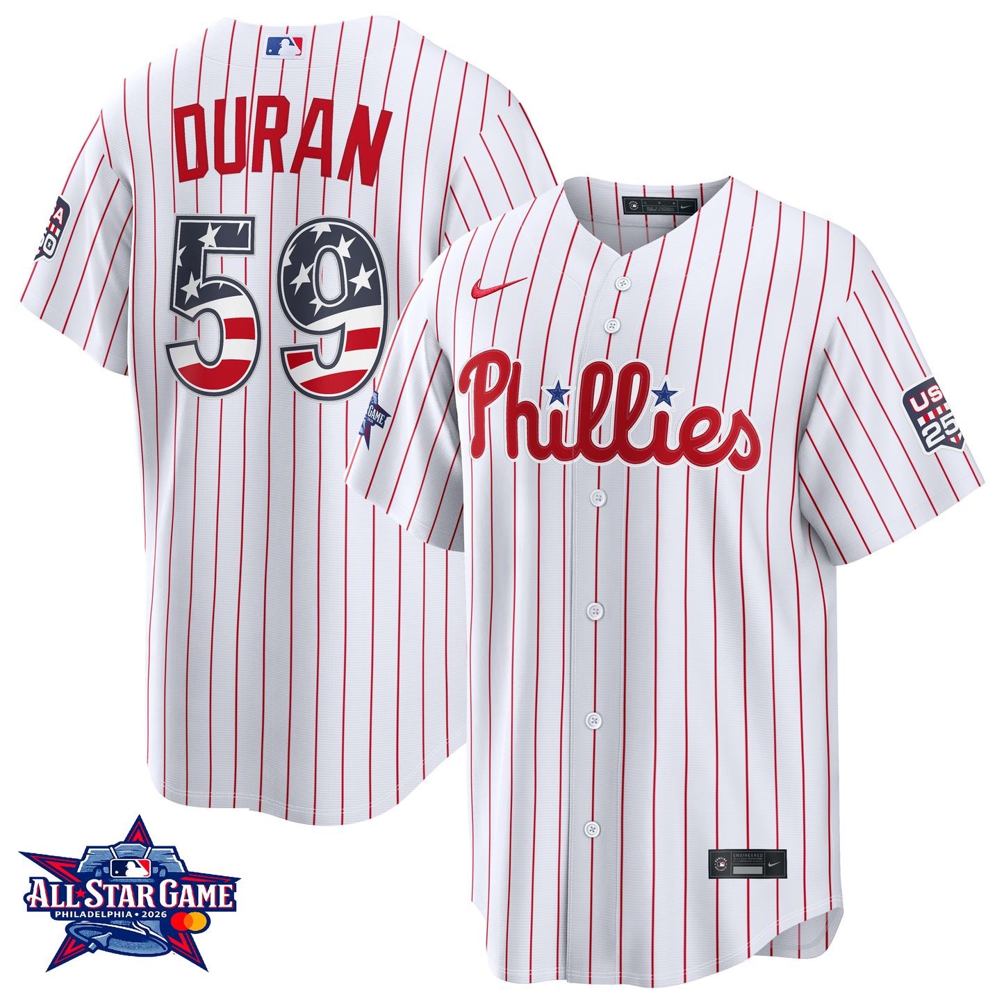 Men's Philadelphia Phillies Jhoan Duran 2026 All-Star Edition Stars & Stripes Jersey