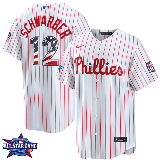 Men's Philadelphia Phillies Kyle Schwarber 2026 All-Star Edition Stars & Stripes Jersey