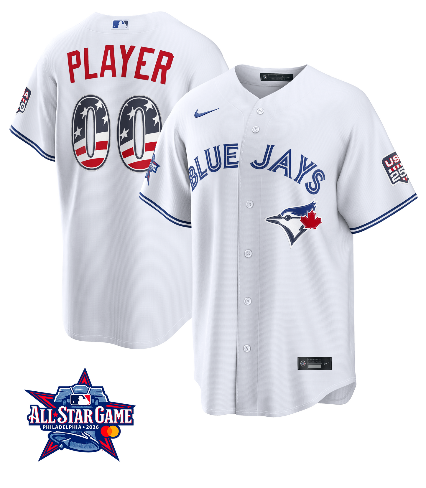 Men's Toronto Blue Jays 2026 All-Star Edition Stars & Stripes CUSTOM Jersey