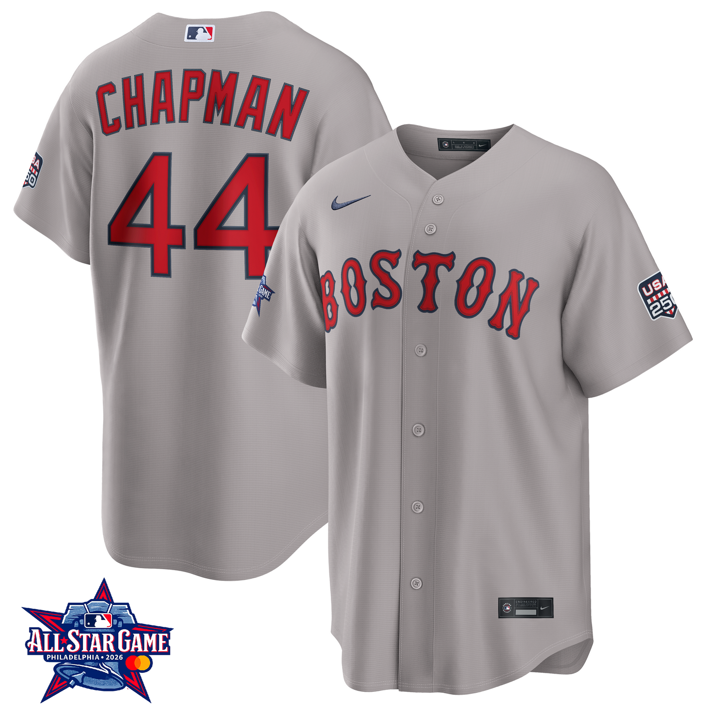 Men's 2026 All-Star Game Boston Red Sox Aroldis Chapman Gray Jersey