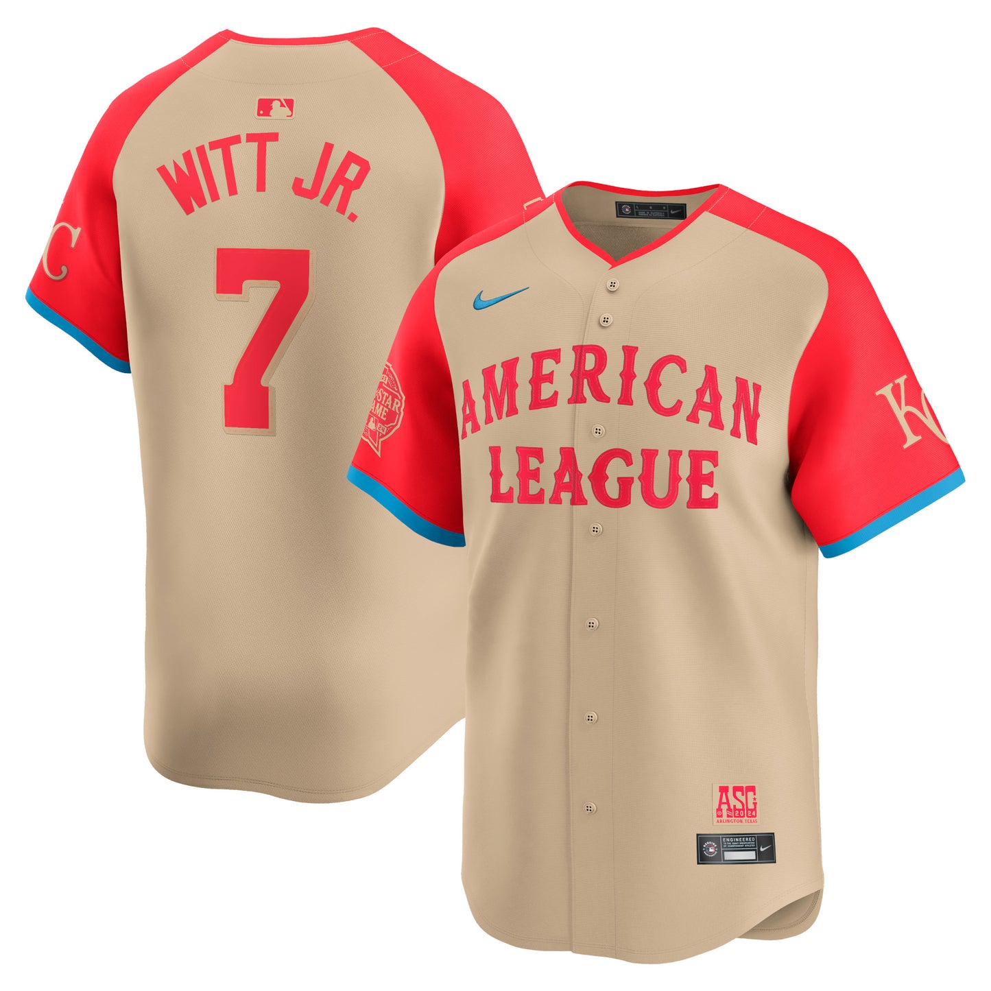 Men's American League Bobby Witt Jr. Cream 2024 All-Star Game Player Jersey