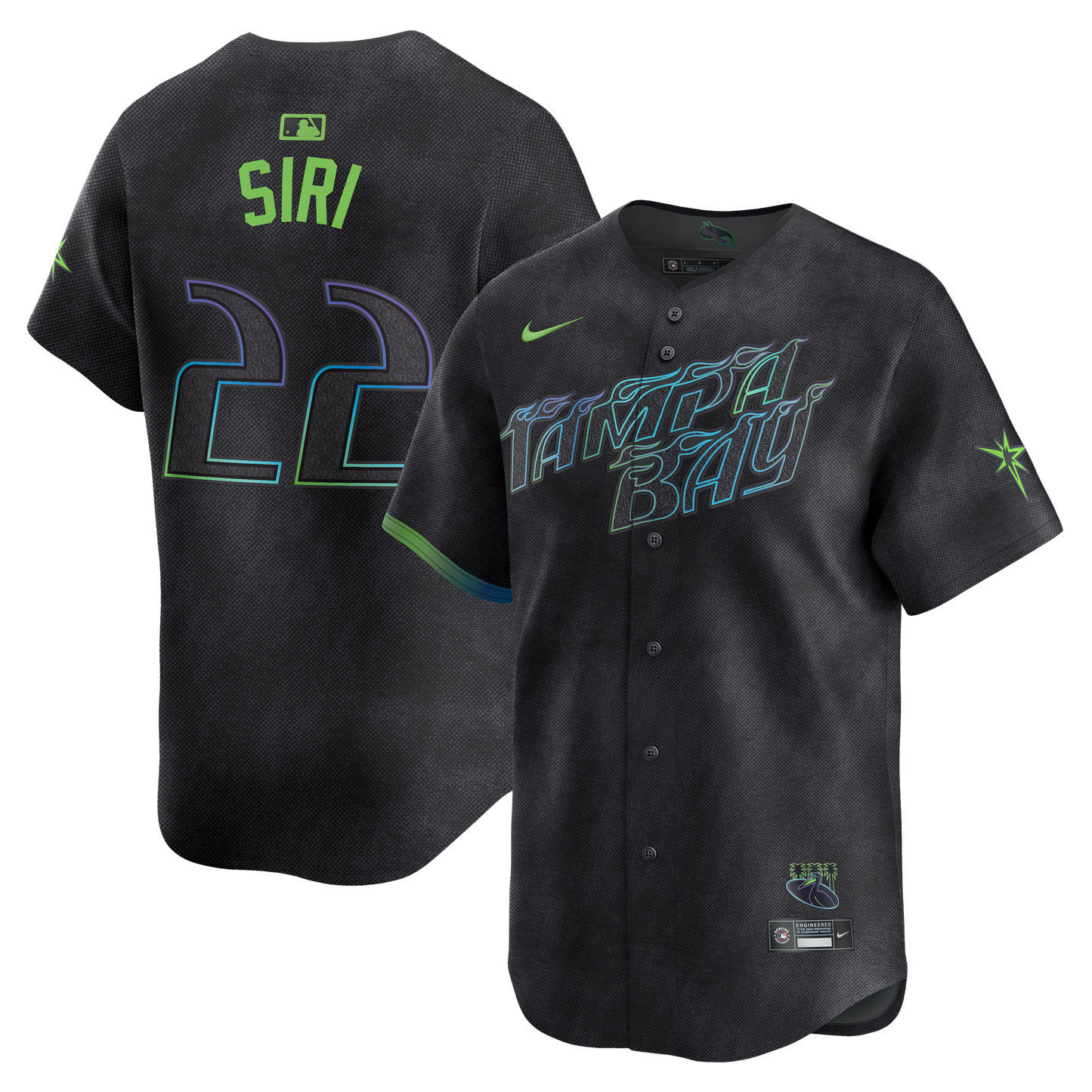 YOUTH Tampa Bay Rays JOSE SIRI Charcoal 2024 City Connect Player Jersey