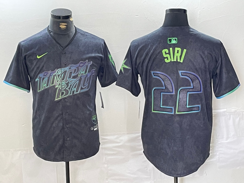 Men's  Jose Siri Tampa Bay Rays Charcoal 2024 City Connect Player Jersey