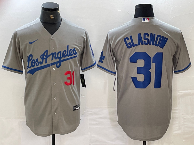 Men's Los Angeles Dodgers Tyler Glasnow Player Gray Jersey