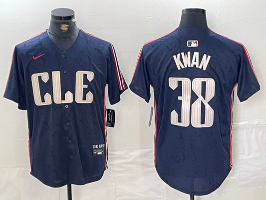 Men's Cleveland Guardians Steven Kwan Navy 2024 City Connect Jersey