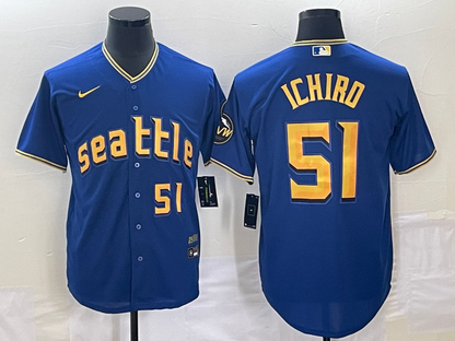 Men's Seattle Mariners Ichiro Suzuki Royal 2023 City Connect Replica Player Jersey