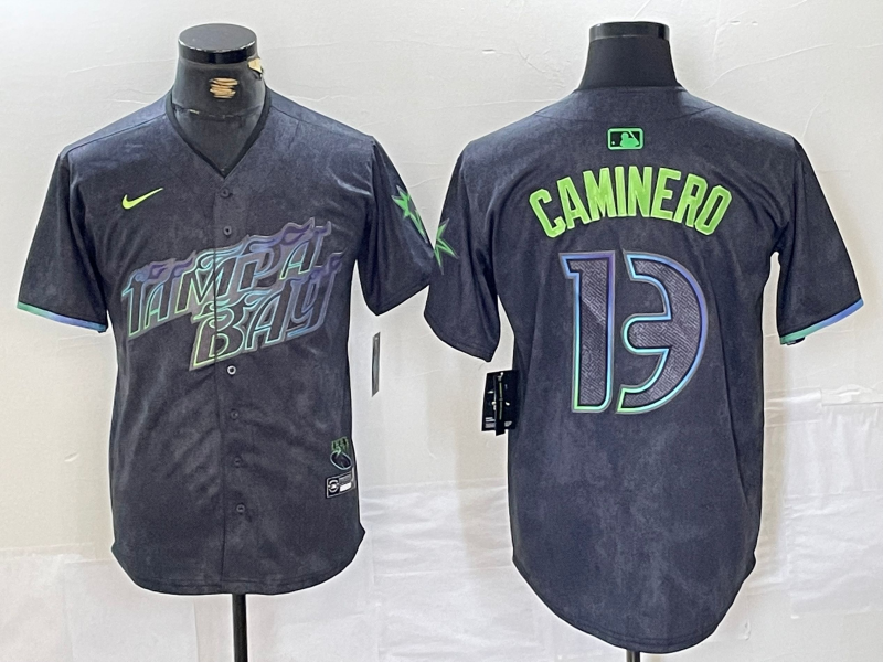 Men's Junior Caminero Tampa Bay Rays Charcoal 2024 City Connect Player Jersey