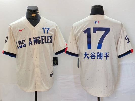 Men's Los Angeles Dodgers Shohei Ohtani Cream 2024 City Connect Player KANJI Jersey