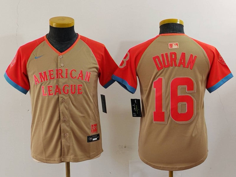 Youth American League Jarren Duran Cream 2024 All-Star Game Player Jersey