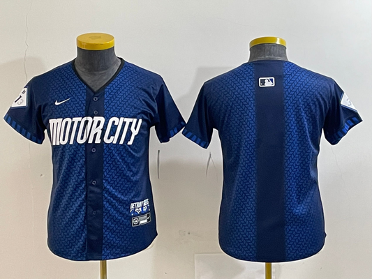 YOUTH Detroit Tigers Navy 2024 City Connect Jersey