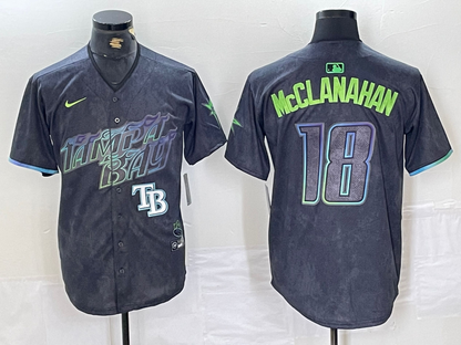 Men's Shane McClanahan Tampa Bay Rays  Charcoal 2024 City Connect Player Jersey