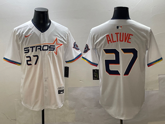 Men's Houston Astros Jose Altuve White 2025 City Connect Player Jersey