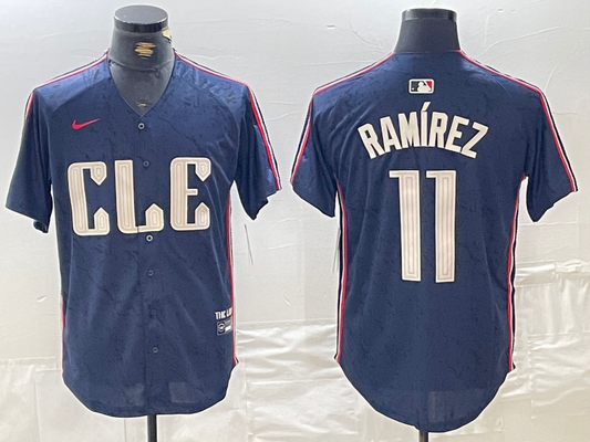 Men's José Ramírez Cleveland Guardians Navy 2024 City Connect Jersey