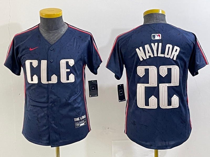 Youth Cleveland Guardians Josh Naylor Navy 2024 City Connect Jersey