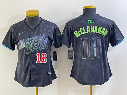 Women's Shane McClanahan Tampa Bay Rays  Charcoal 2024 City Connect Player Jersey