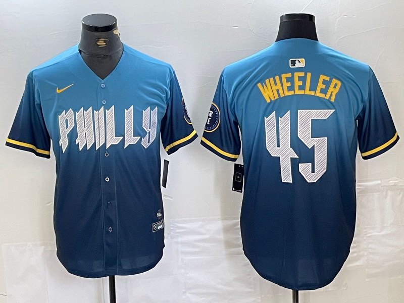 Men's Zack Wheeler Philadelphia Phillies  Blue 2024 City Connect Player Jersey
