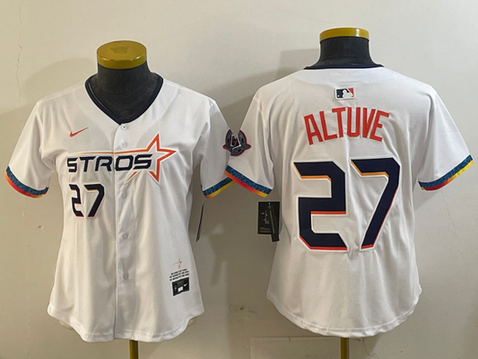 Women's Houston Astros Jose Altuve White 2025 City Connect Player Jersey