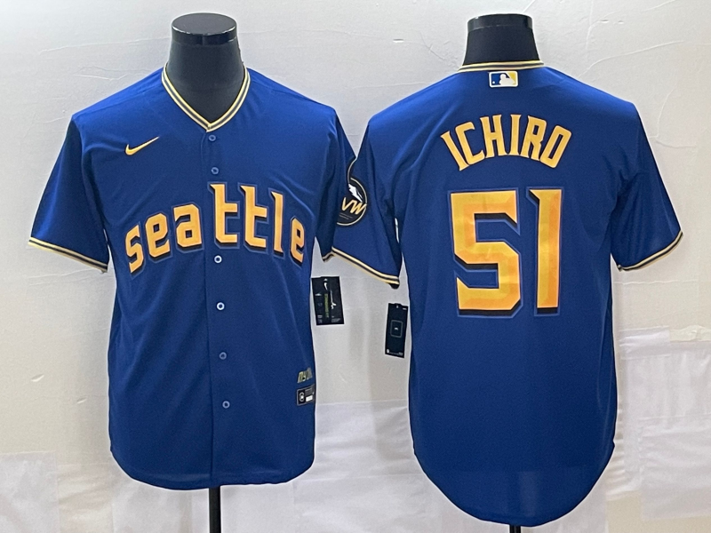 Men's Seattle Mariners Ichiro Suzuki Royal 2023 City Connect Replica Player Jersey