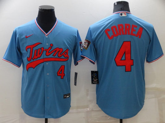 Men's Minnesota Twins Carlos Correa Light Blue Replica Jersey