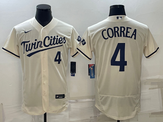 Men's Minnesota Twins Carlos Correa Cream Authentic Jersey
