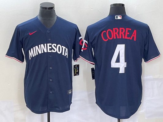 Men's Minnesota Twins Carlos Correa Navy Replica Jersey