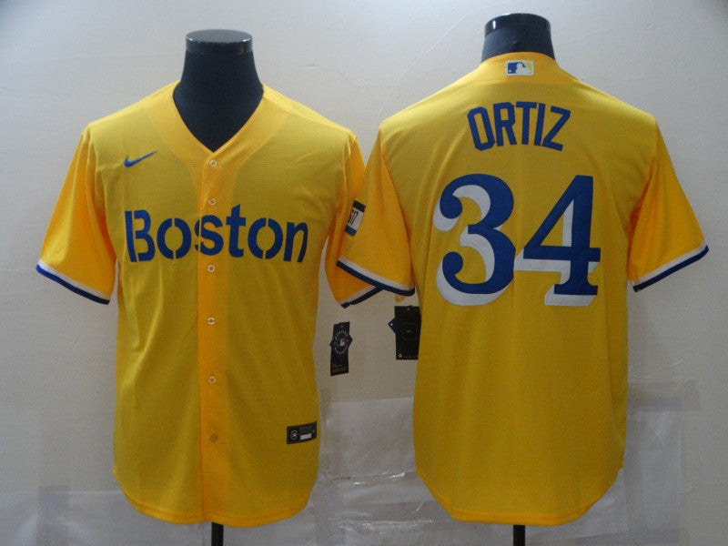 Men's Boston Red Sox David Ortiz Gold City Connect Jersey
