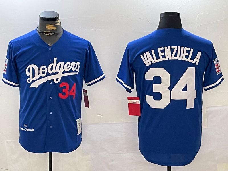 Men's Limited Edition Dodgers Jersey - Fernando Valenzuela #34, Blue Throwback