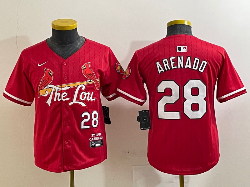 Youth St. Louis Cardinals Nolan Arenado Red 2024 City Connect Player Jersey