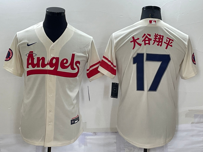 Men's Shohei Ohtani Los Angeles Angels  Cream 2022 City Connect Player Jersey