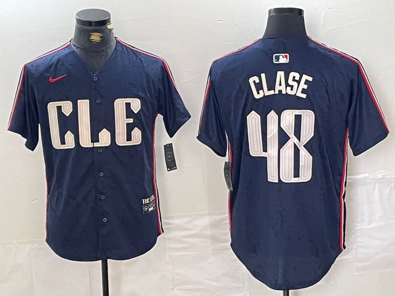 Men's Cleveland Guardians Emmanuel Clase Navy 2024 City Connect Jersey