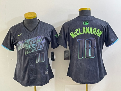 Women's Shane McClanahan Tampa Bay Rays  Charcoal 2024 City Connect Player Jersey