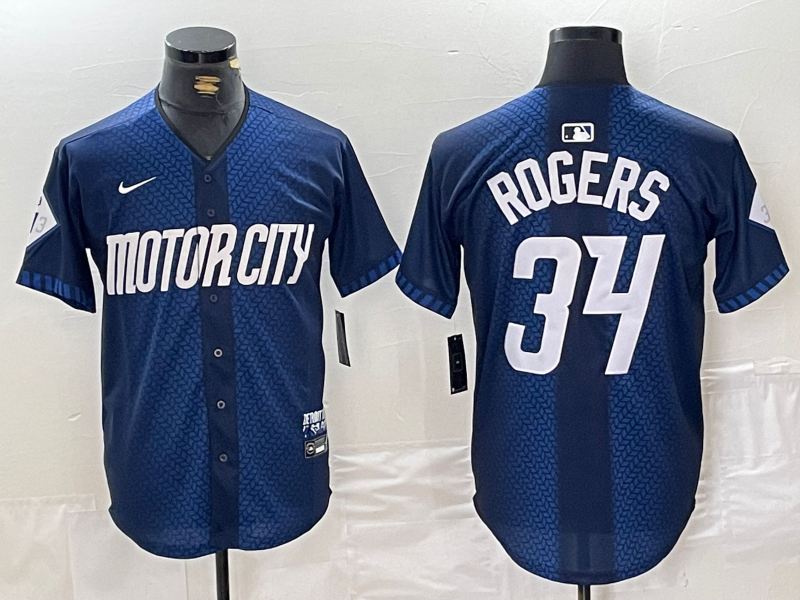 Men's Jake Rogers Detroit Tigers Navy 2024 City Connect Jersey