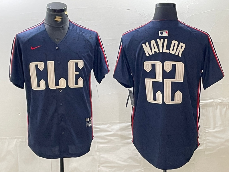 Men's Cleveland Guardians Josh Naylor Navy 2024 City Connect Jersey