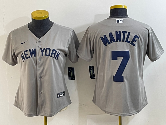 Women's New York Yankees Mickey Mantle Gray Road Player Jersey