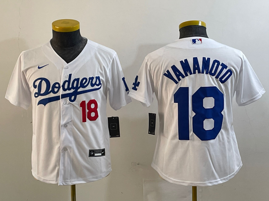 Youth Yoshinobu Yamamoto Los Angeles Dodgers  Player Jersey