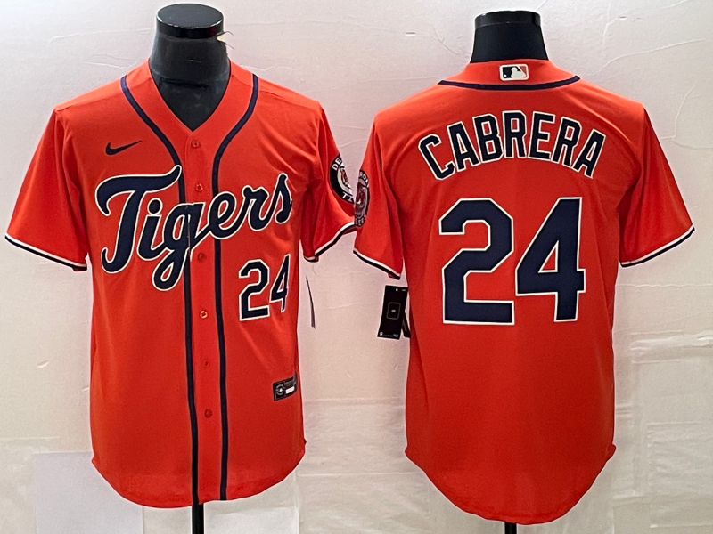 Men's Miguel Cabrera Detroit Tigers Player Orange Jersey