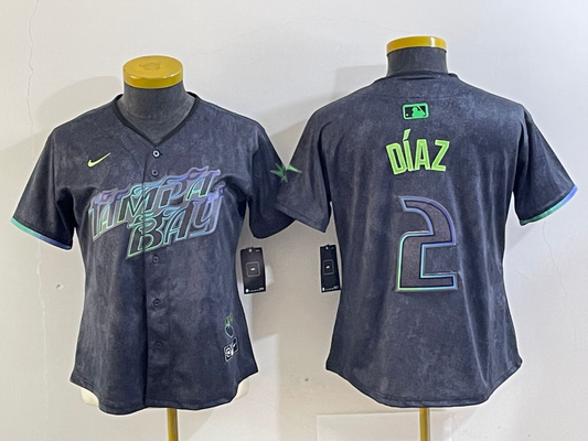 Women's YANDY DIAZ Tampa Bay Rays  Charcoal 2024 City Connect Player Jersey