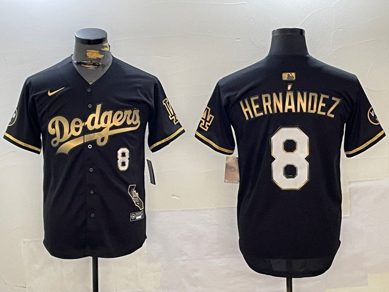 Men's Enrique Hernandez Los Angeles Dodgers 2024 World Series Champions Black/Gold Jersey