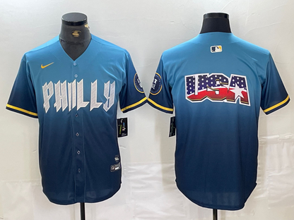 Men's Philadelphia Phillies  Blue 2024 City Connect Player Jersey
