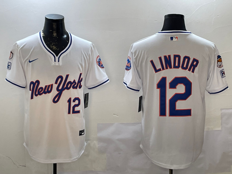 Men's Francisco Lindor  New York Mets Player 2025 Road Jersey