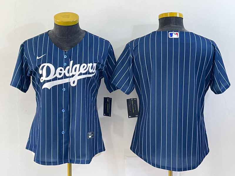 Los Angeles Dodgers Custom Blue Pinstripe Jersey