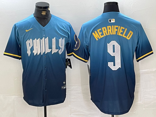 Men's Whit Merrifield Philadelphia Phillies  Blue 2024 City Connect Player Jersey